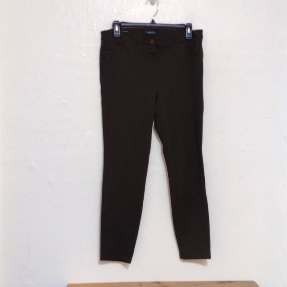 Talbots Dark Army Green Stretch Knit Skinny Ankle Pants Size 8p NEW - Picture 2 of 13